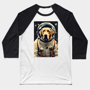 Astronaut Labrador Dog in Space Vintage Surreal Baseball T-Shirt